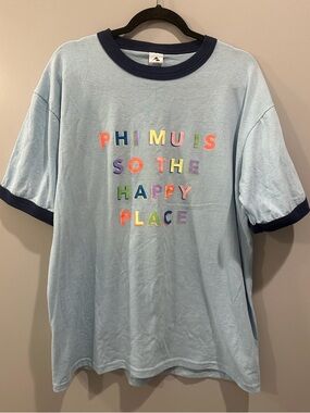 Augusta Sportswear Phi Mu Blue Graphic Ringer Tee Size XL